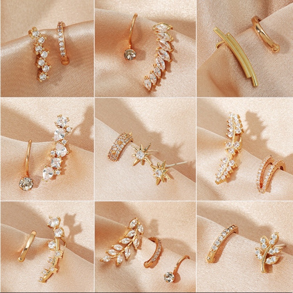 ⚜️[𝟯𝟬%𝗢𝗙𝗙|𝗯𝘂𝗻𝗱𝗹𝗲𝘀 𝟯+]⚜️18K CZ Climber Cuff Earrings NEW - Picture 3 of 5
